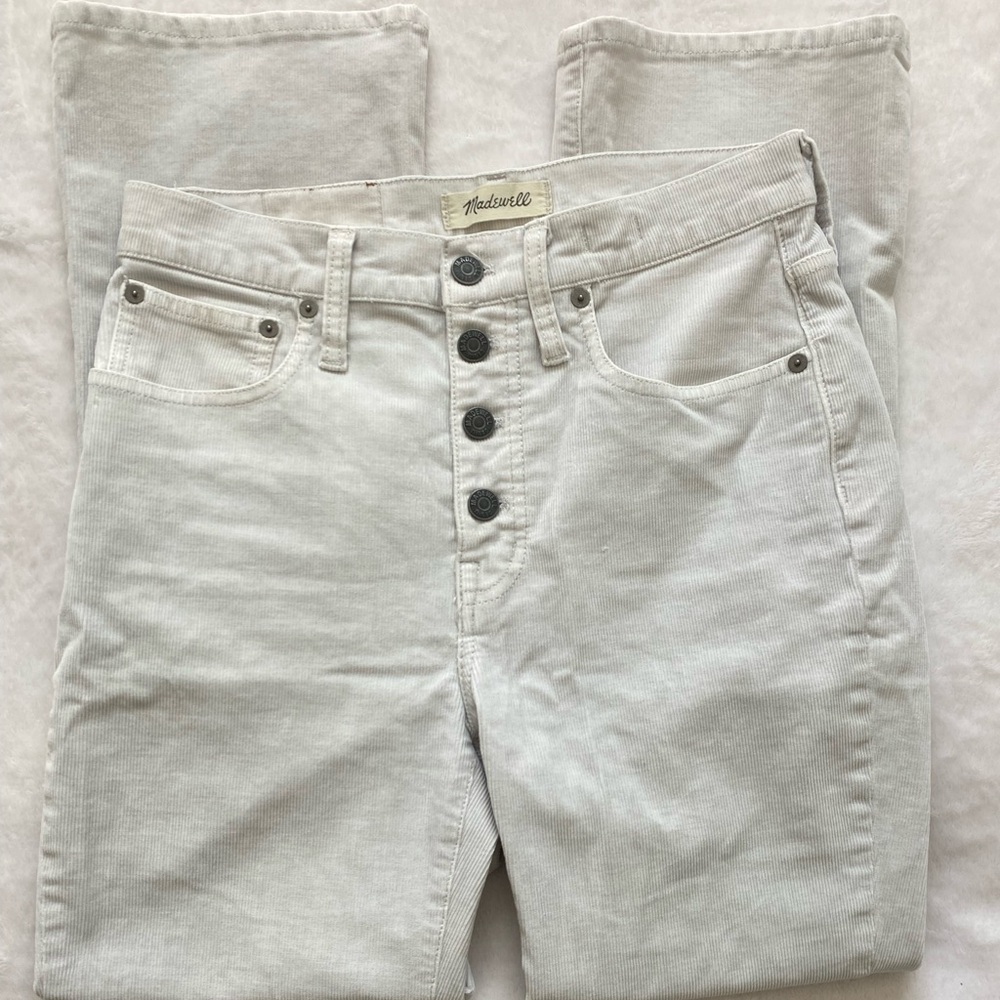 Madewell White Corduroy Jeans